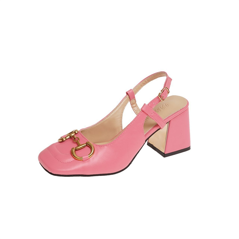 free shipping designer sandals for womens 2025 Summer New Coarse Heel Plus Fashion Casual Versatile Outerwear Size 35-43