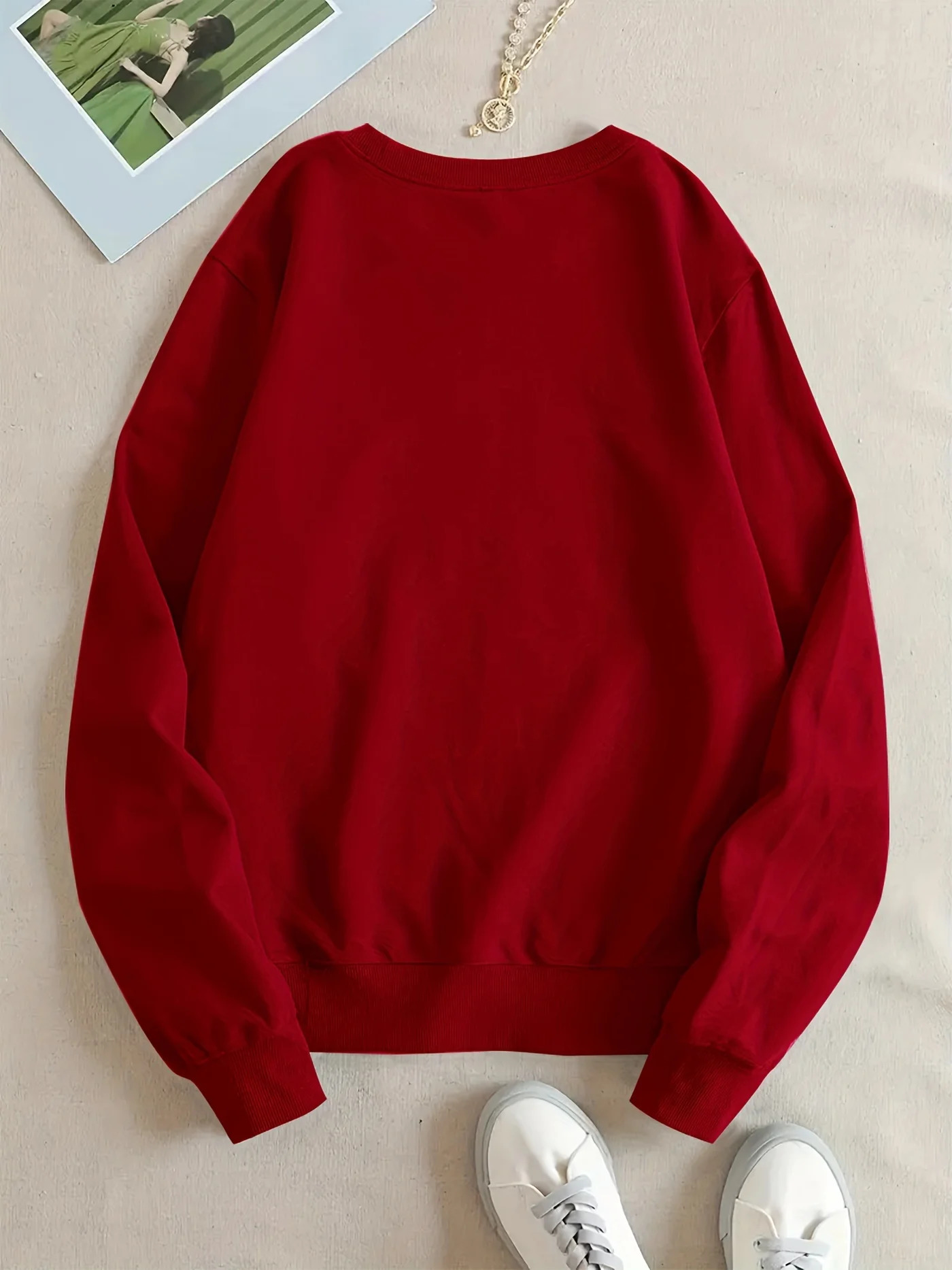 Womens Boston printed sweatshirt womens fashionable full matching street hoodie Crewneck casual Pullover oversized clothing 250414Z