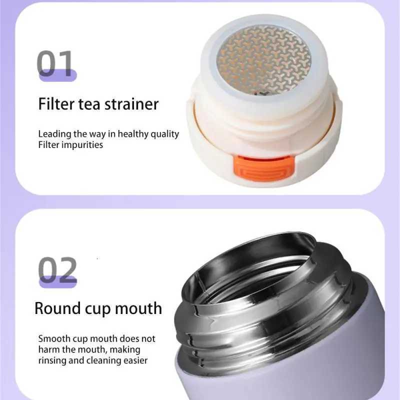 New 316 Stainless Steel Thermos Cup Simple With Lid Three-purpose Bounce Cup High Value Portable Gradient Color Thermos Cup C251114