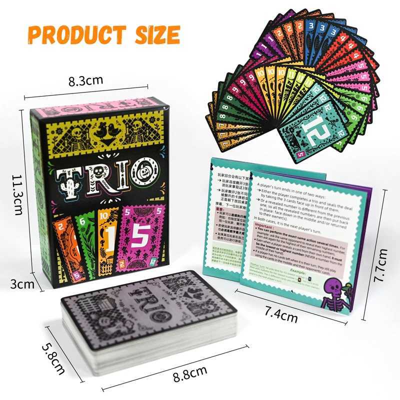 TRIO Family Card Board Game Strategic Card Game Perfect Party Game for 3-6 Players Ideal for Family Game Nights And Kids Gifts C251114