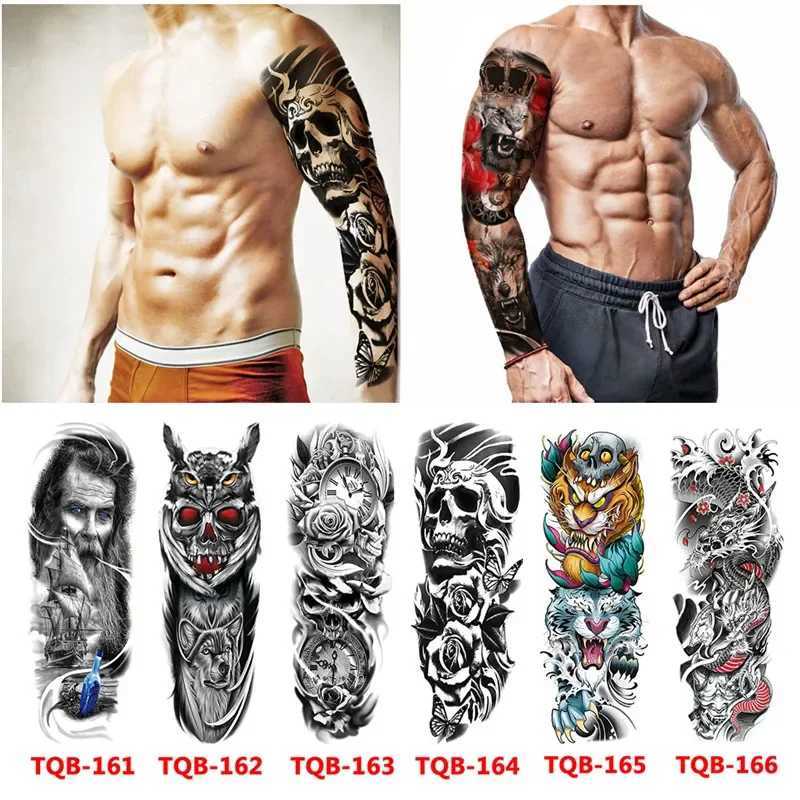 Waterproof temporary tattoo sticker geometric pattern full arm big sleeve fake tattoo flash tattooXJ25414