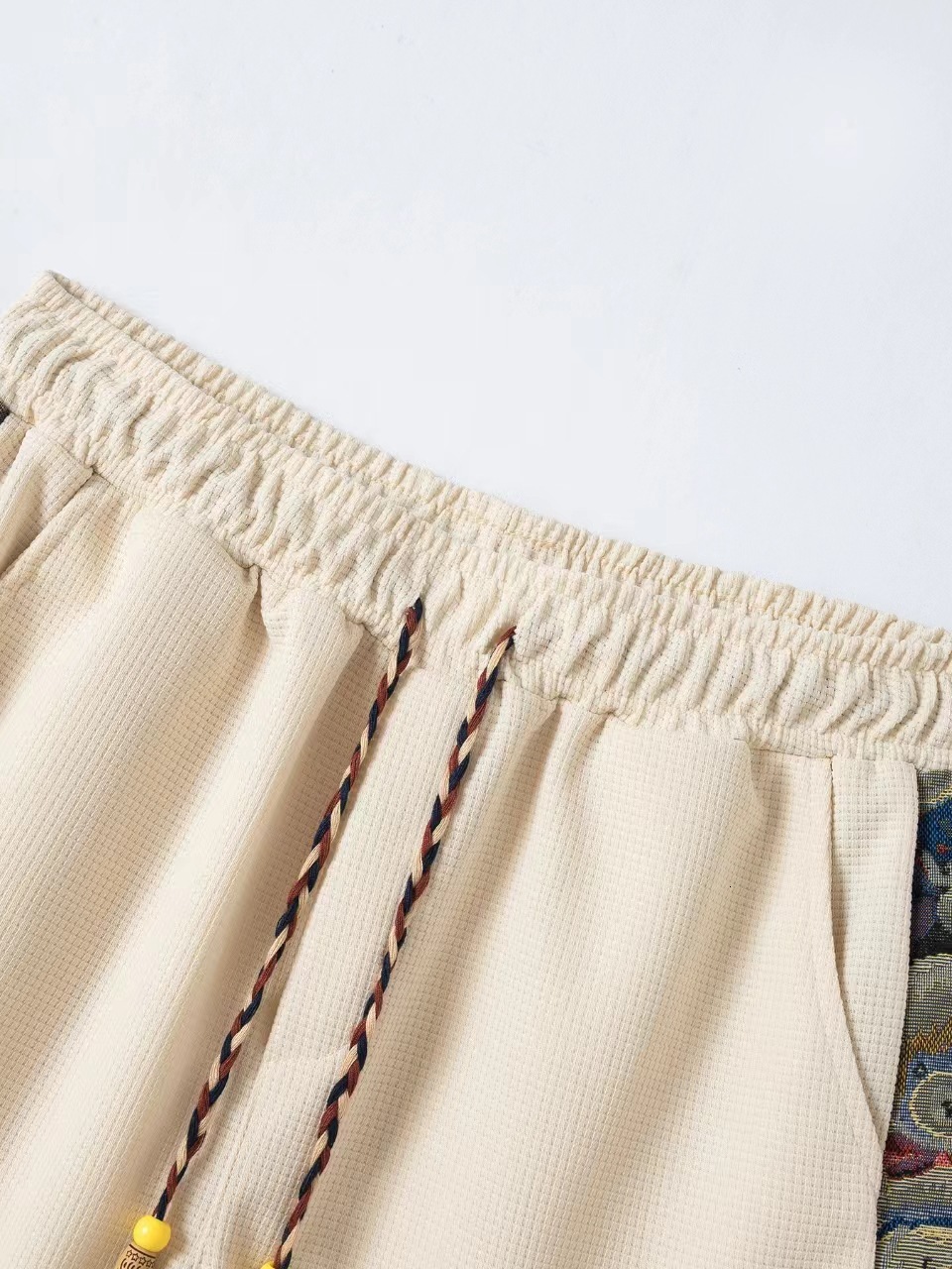 Thin casual shorts for men's summer loose and versatile outerwear sports pants, Instagram Bear print cropped pants trend