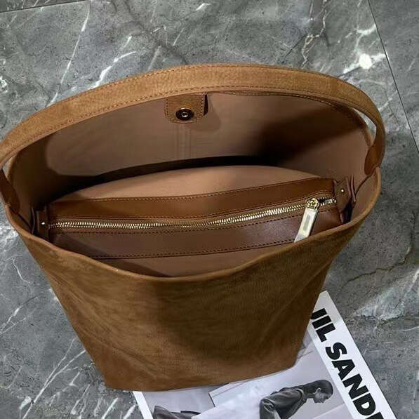 Women's Bags Deer patterned top layer cowhide armpit bucket simple commuting, large capacity single shoulder handbag, genuine leather bag, trendy