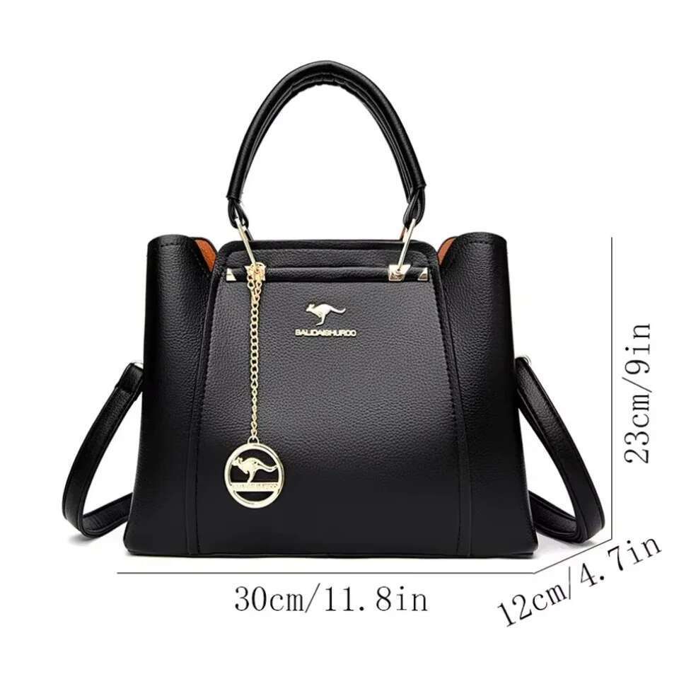 3 Layers Large Capacity Tote Soft Leather Handbags Women Designer Solid Color Crossbody Bag Hand Bags 2025