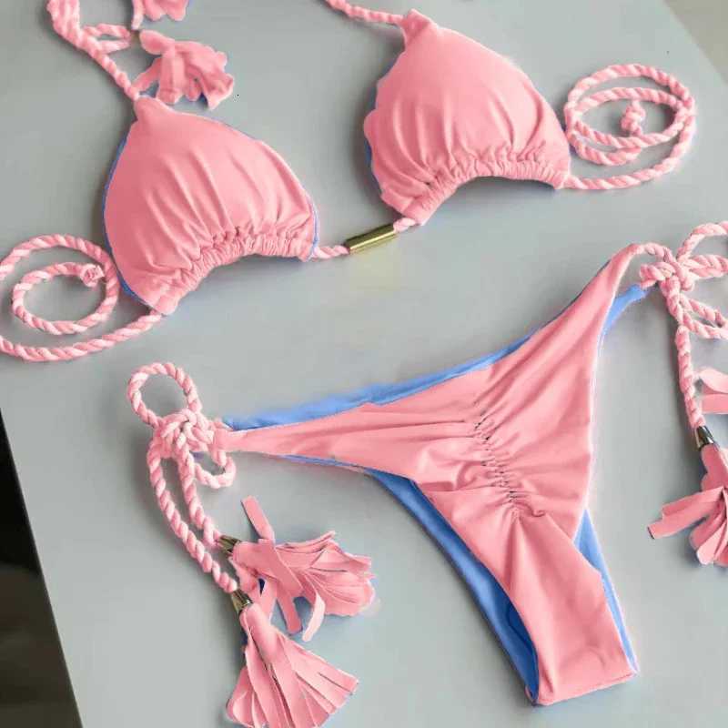 Swimsuit Women Bikinis Set Sexy Drawstring Bikini Beachwear Leopard Two-pieces Swimwear Bathing Suit Lace Up Bikini Set BiquinisW251113