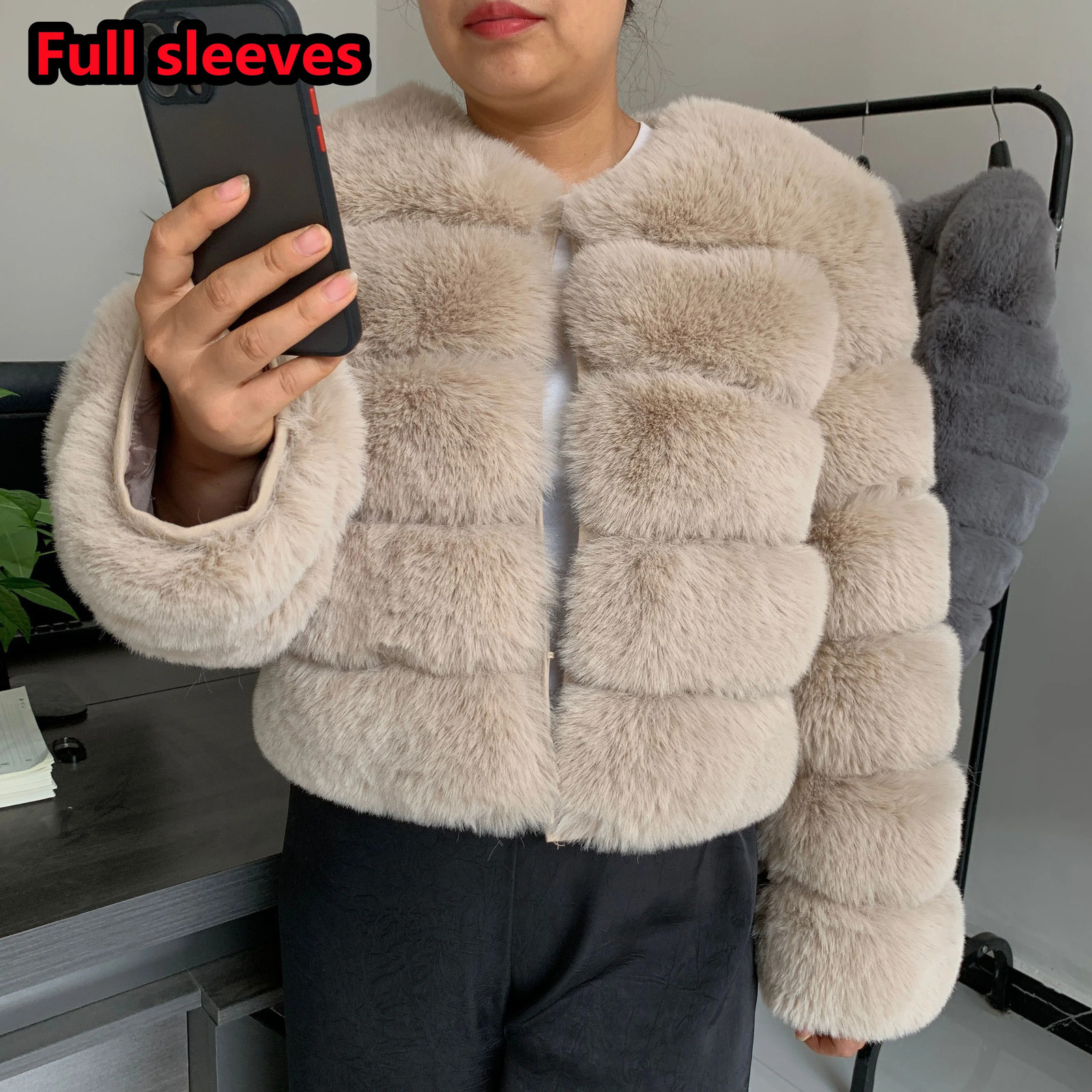 Womens Fashion faux fur coat super Autumn Winter women short Faux fox fur fluffy jacket high quality 7xl Ladies furry coats 251113