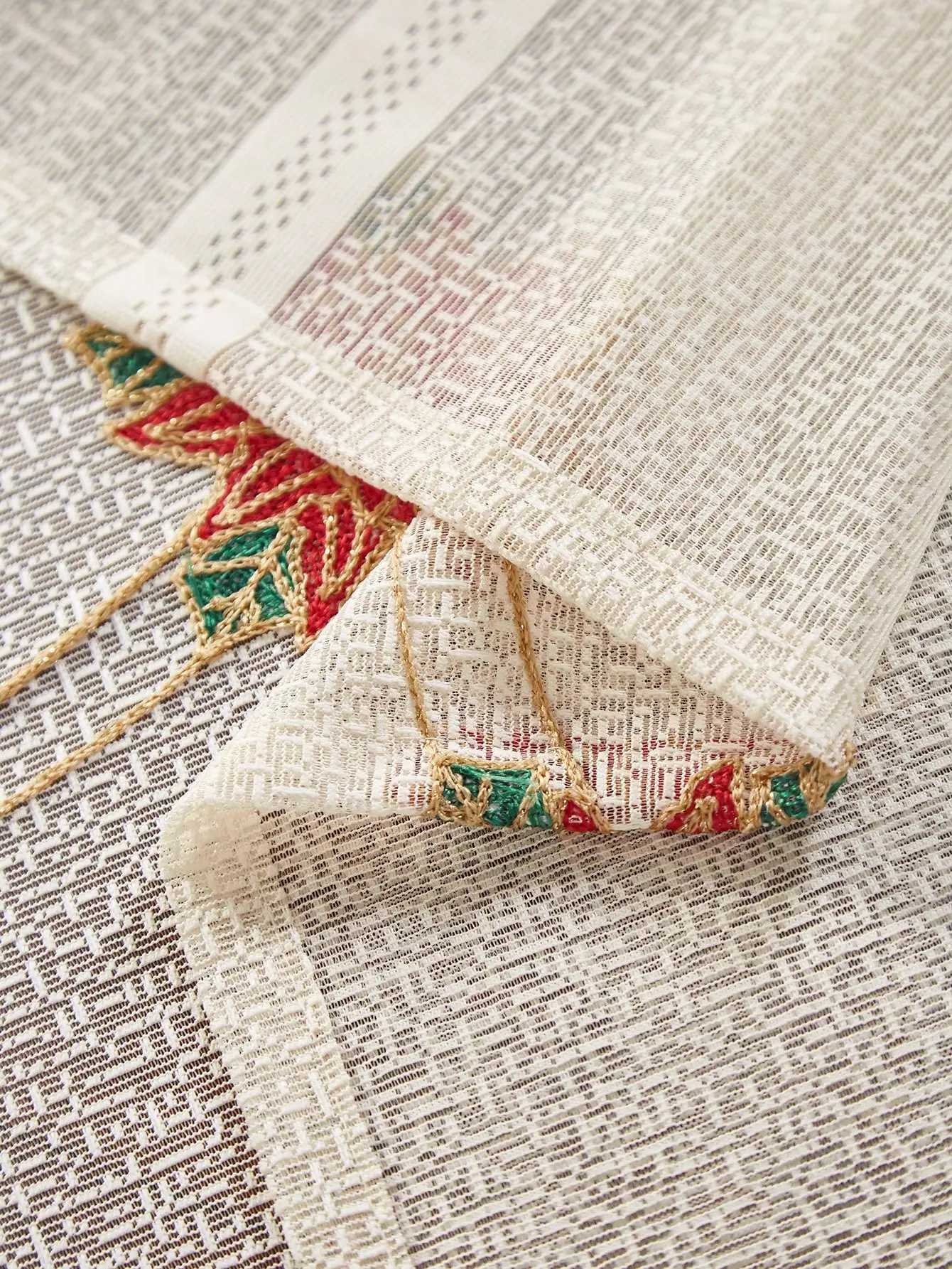 Christmas Beige Christmas Tablecloth Bell Decorations for Home - Red Plaid Christmas lace tablecloth Y251113