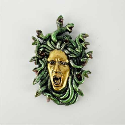 Snake hair snake head Greek head imitation ancient resin wall carved home decoration pendant w250414