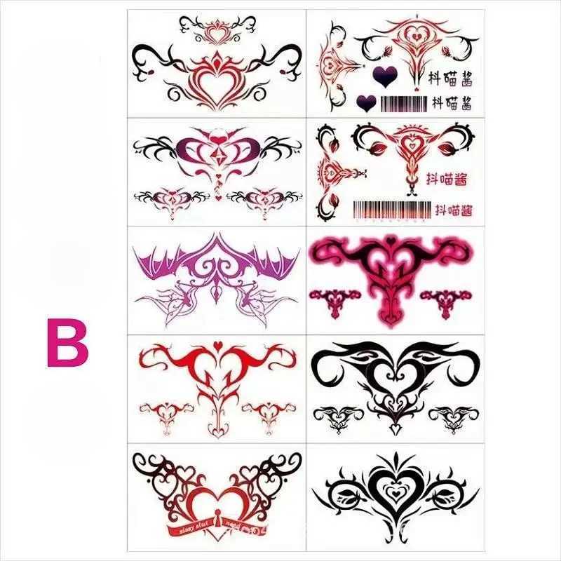 Succubus Temporary Tattoo Set Sexy Cartoon Anime Fake Tattoo Durable Tattoo Stickers Abdominal Waterproof Temporary TattooXJ25414