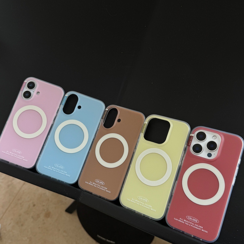 Solid Color Matte Magnetic Phone Case Compatible with iPhone 17/16 Pro Max Heart Stand Case iPhone 15/14 Pro
