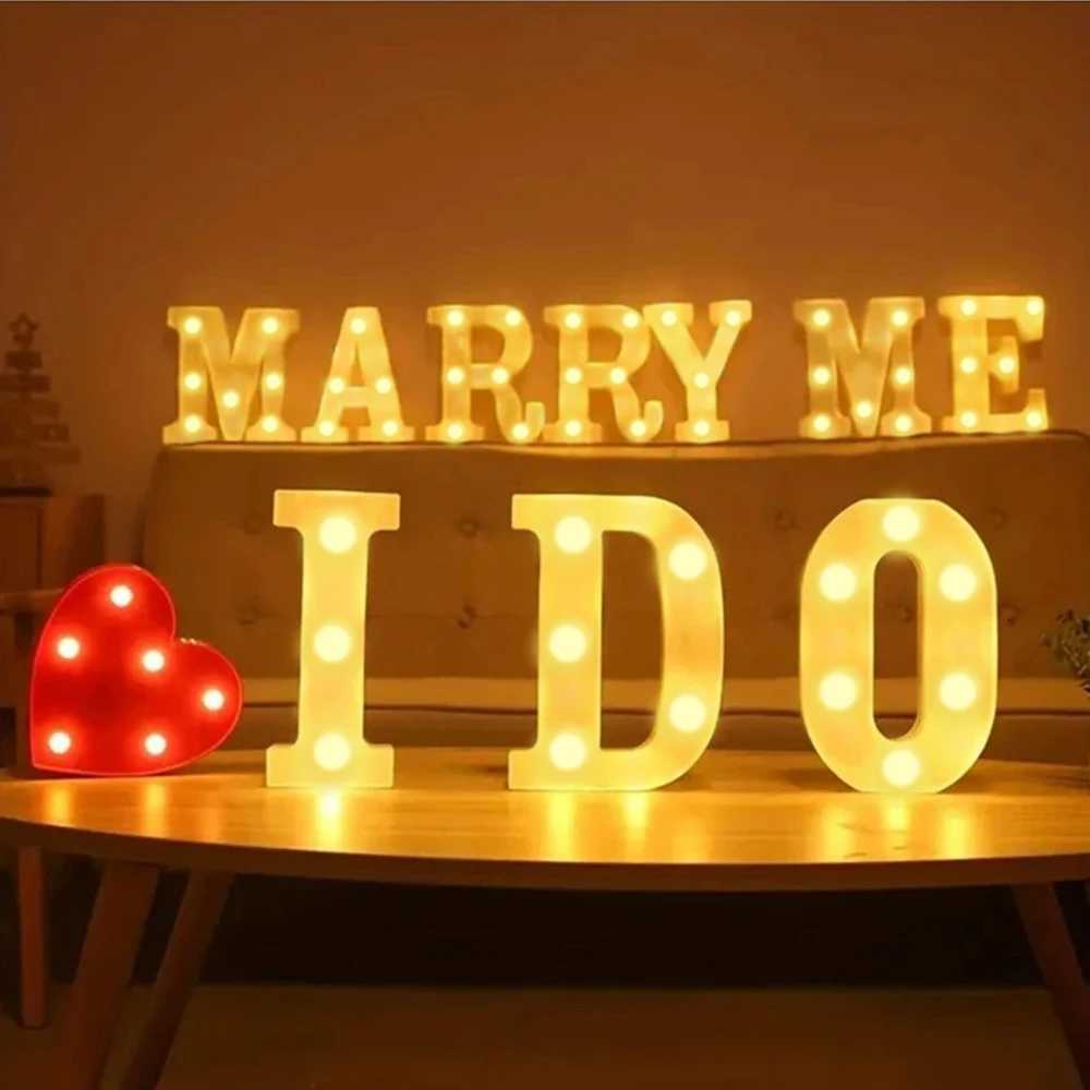Alphabet LED Night Lights Luminous Number Letter Lamp 16cm Letter Light for Home Wedding Birthday Christmas Party Decoration M251114