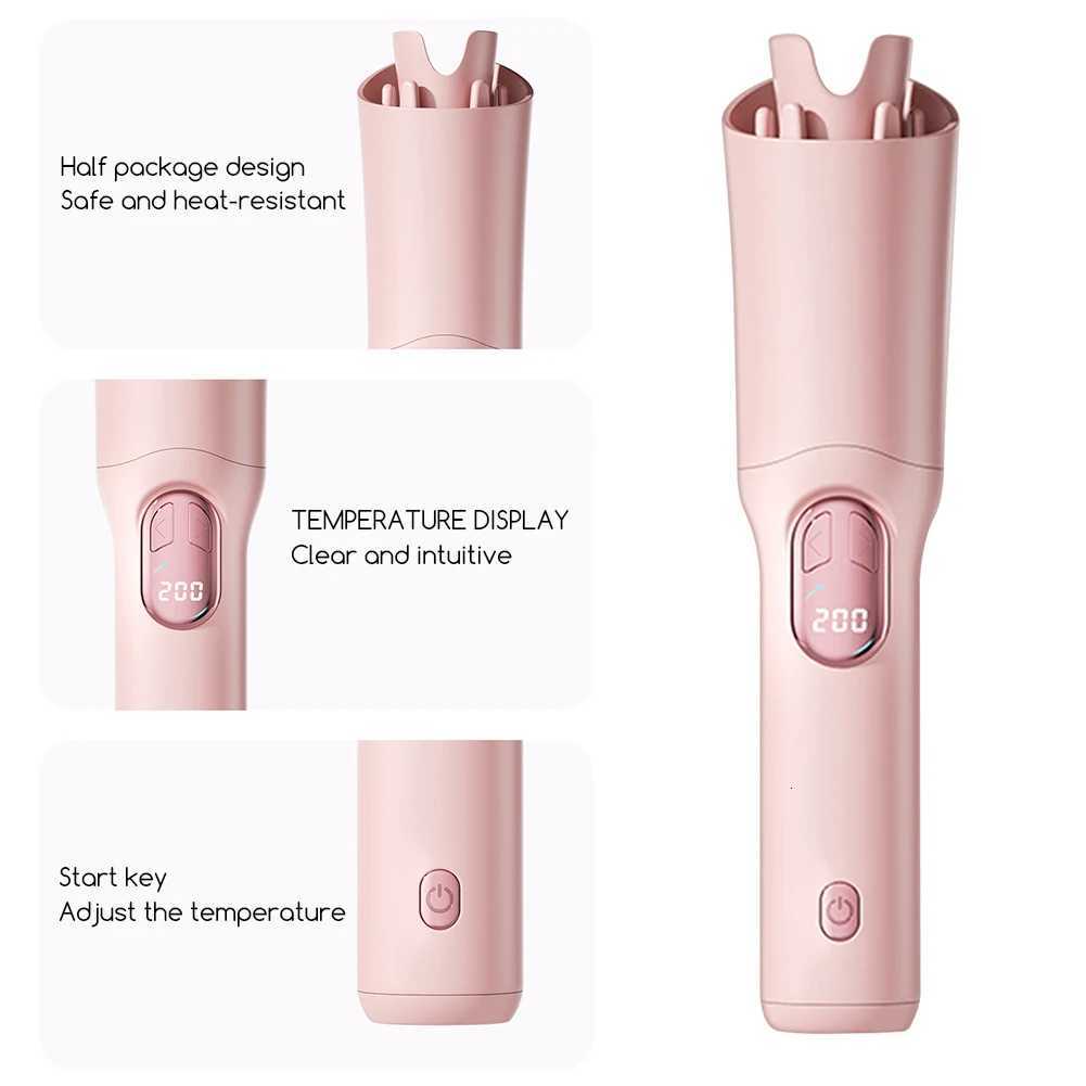 Wireless 32MM Hair Crimper for Loose Waves Portable Heated Barrel Curling Wand Quick Styling ToolT251114