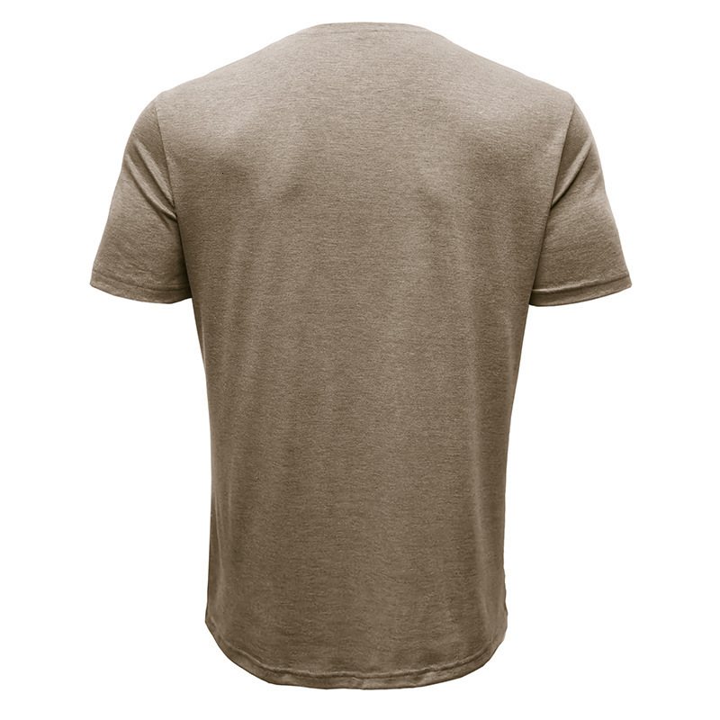 Summer mens short sleeved T-shirt Mens bottom shirt Round neck T-shirt Mens Henry shirt