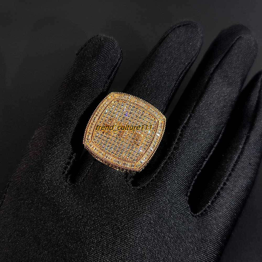 Hip hop Jewelry DIY Personalized Custom Letter Micro inlaid Moissanite Ring Men's and Women's Rings