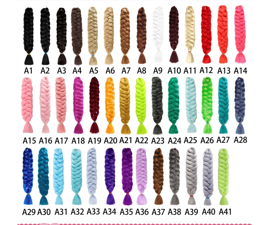 24 Inch Braiding Hair Ombre Color Synthetic Braiding Hair for Hair Extensions Accessories Jumbo Braids 100G/Pack Hair Wefts Women DIY Hair Easy to Wea