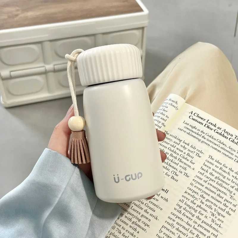 New High-Beauty Student Water Cup 304 Stainless Steel Insulated Cup Compact and Portable with Carrying Strap Travel Cup C251114