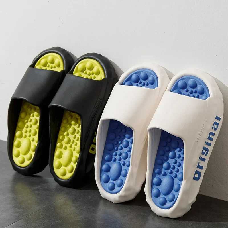 Mens Slide Fashion Leisure Massage Slide Lightweight EVA Soft Bottom Slide Comfortable Beach Slide Mens Summer New Slide W250414