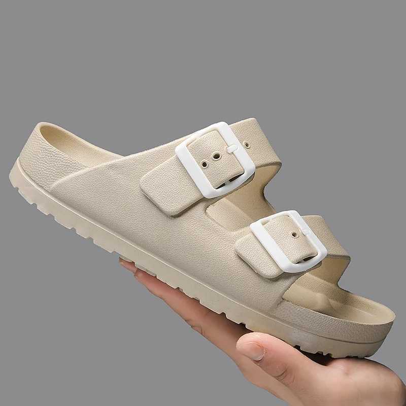 Summer womens classic slider beach sandals slider double button comfortable lightweight EVA W250414