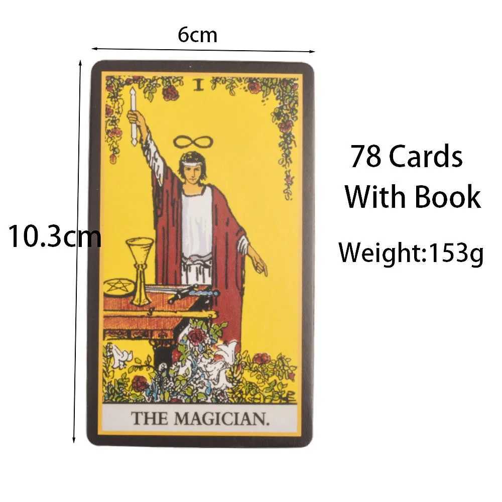 Black Classic Tarot Cards Deck 78pcs Fortune-Telling Game Set with Guidebook for Family Gatherings and Board Games C251114