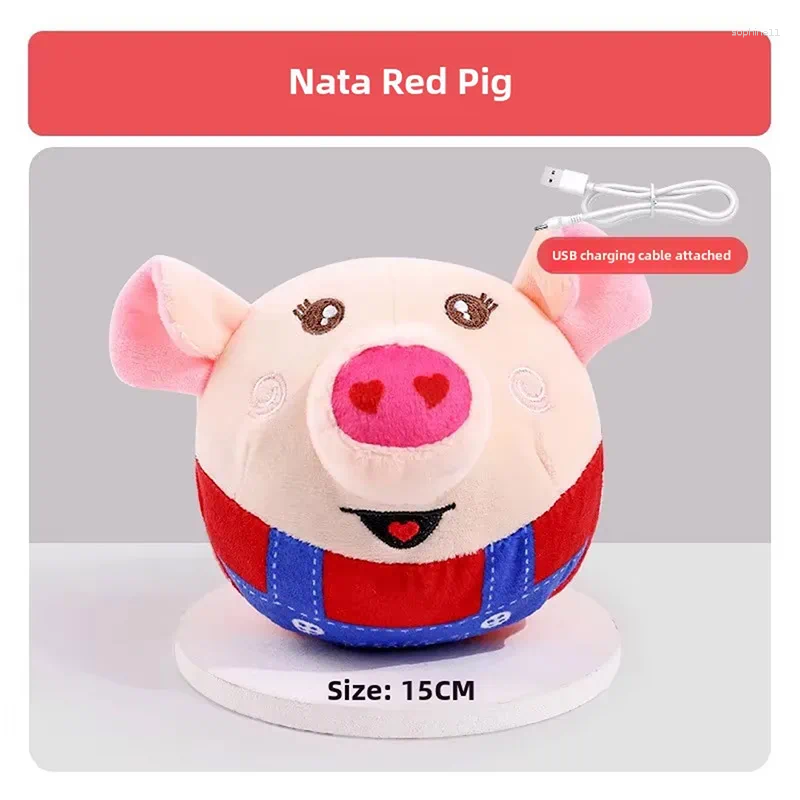 Update Dog Toy Interactive Puzzle Electric Plush Jump Ball Usb Charging Cartoon Pig Training Pet