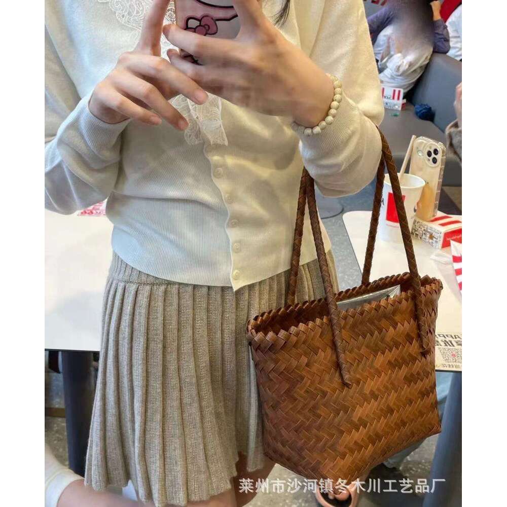 Handmade Beach Bag Mid Autumn Festival Gift Box Mooncake Special Hand-Held Straw Imitation Rattan Tote Bag, Large Capacity PP Woven Bag Kq2