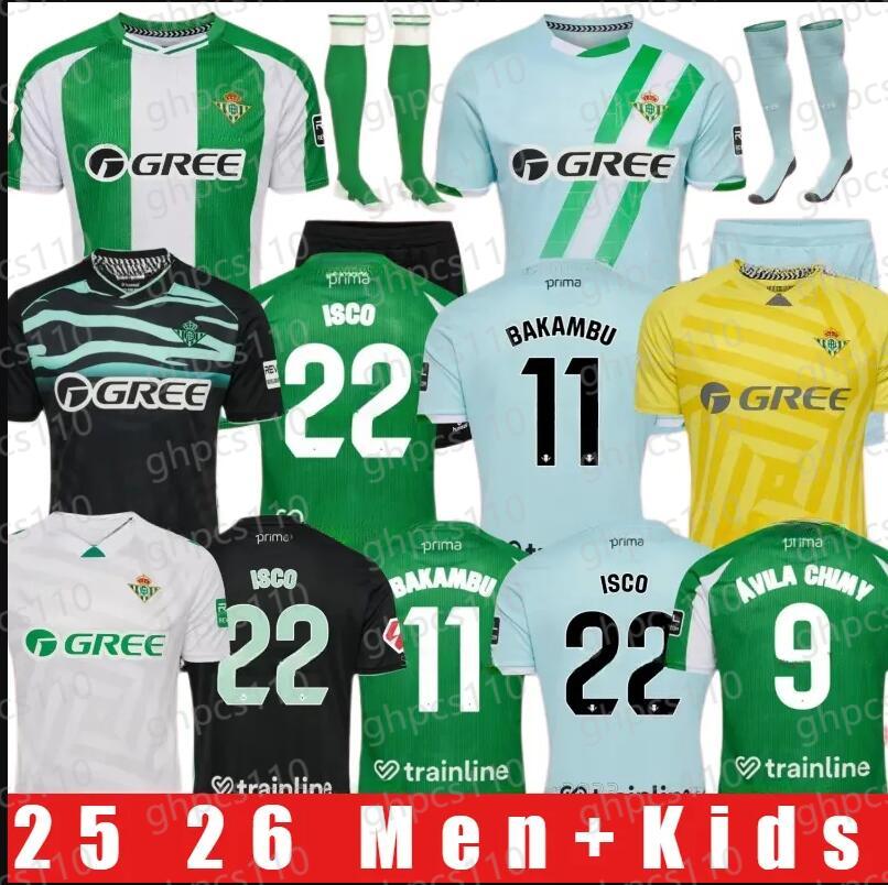 25 26 Real Betis Soccer Jerseys C.HERNANDEZ ISCO 2025 2026 LO CELSO BARTRA BAKAMBU EZ ABDE MARC ROCA Football Shirts Goalkeeper ADRIAN Men Uniforms Kids Kits