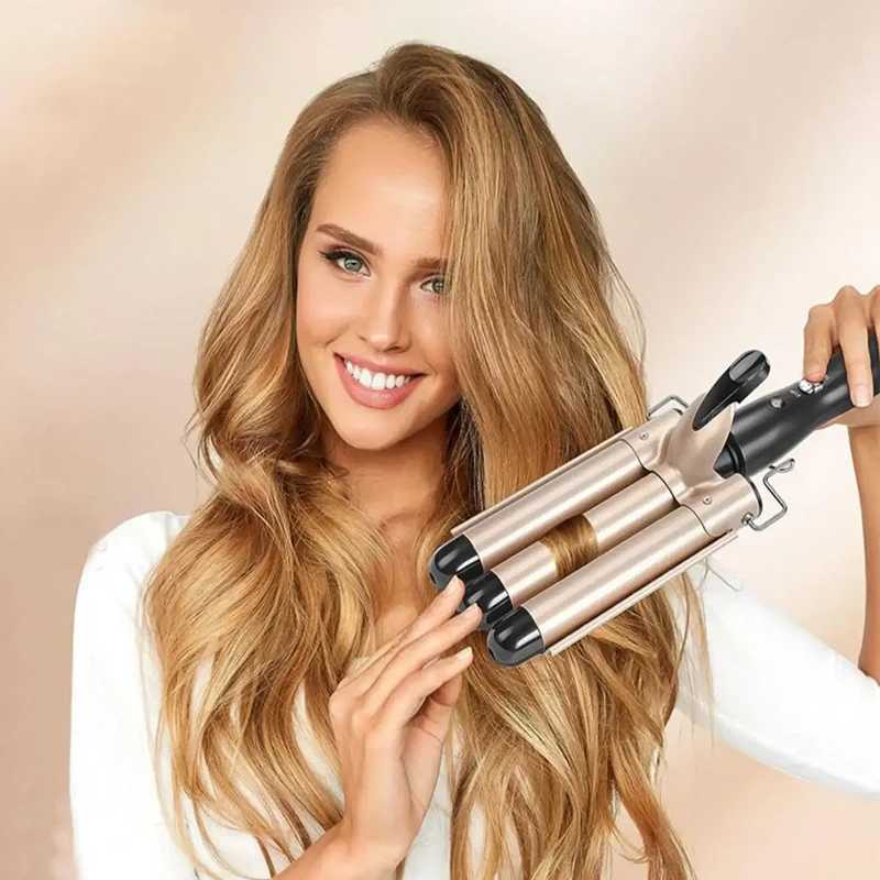 Women Handheld Beauty Professional Styler Hair Curler 3 Barrel Hair Curling Iron Wand Waver Triple Barrel Hair CurlerT251114