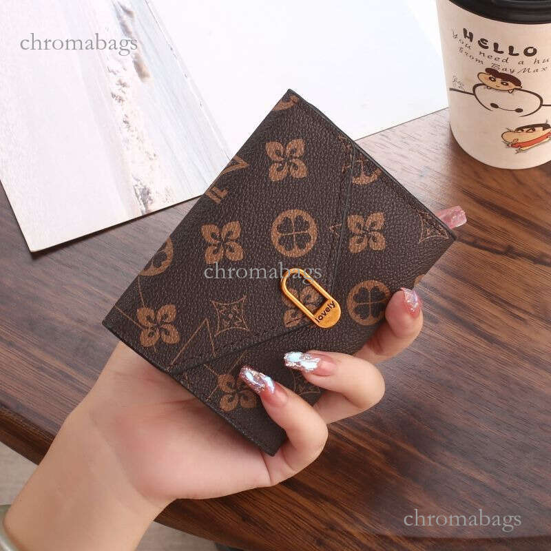 Women's Short Wallet Fashion Printed Women's Small Zero Wallet Folding Multi Card Leather Bag