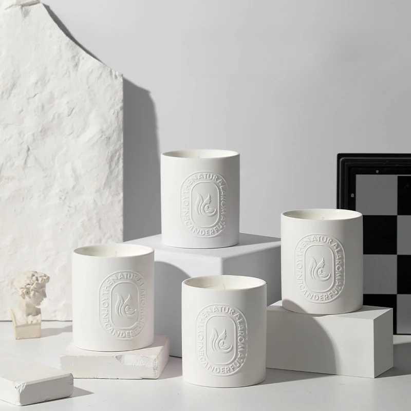 Simple Ceramic Cup Aratherapy Candle Soy Wax He Bedro Rantic Fragrance Decoration Ornament Scented Candle Cup H251114