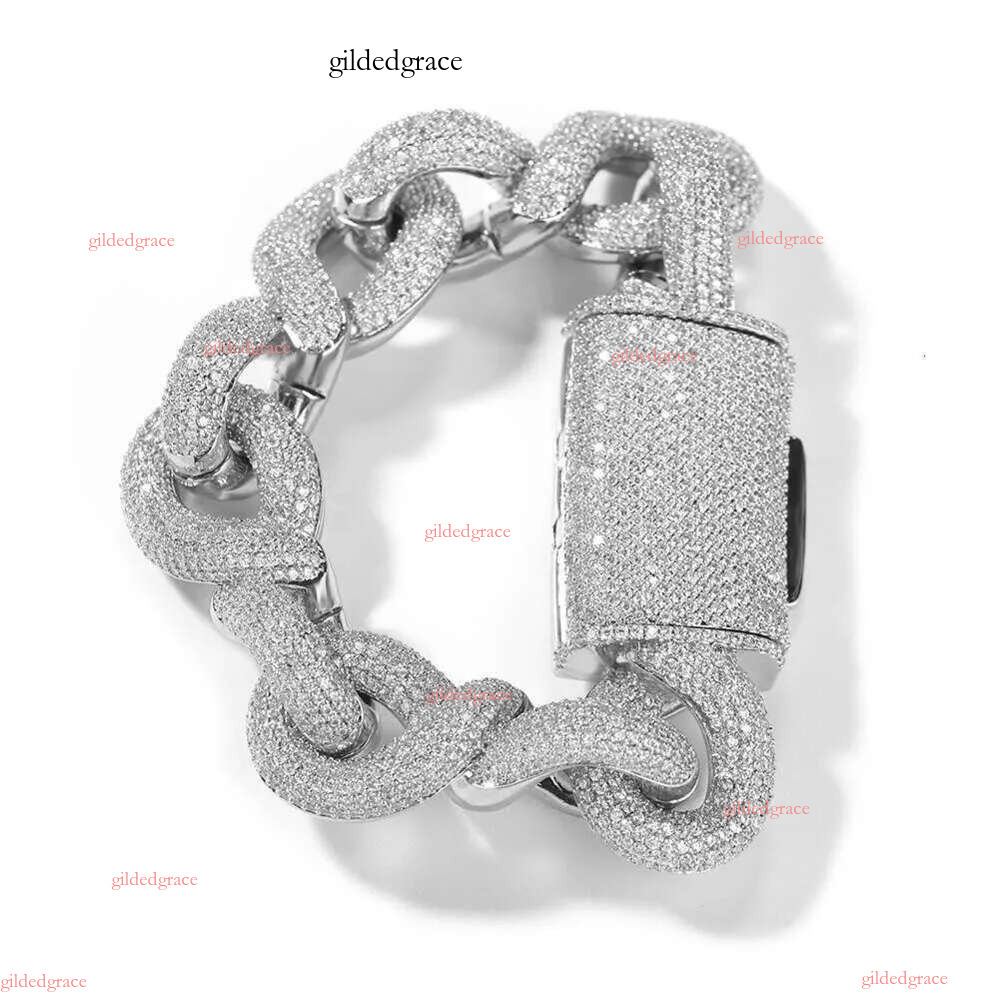 Wholesale 10K 14K Solid Real Gold 8MM Cuban k Chain Bracelet Iced Out Hip Hop Moissanite Necklace Fine Jewelry Men Women N24