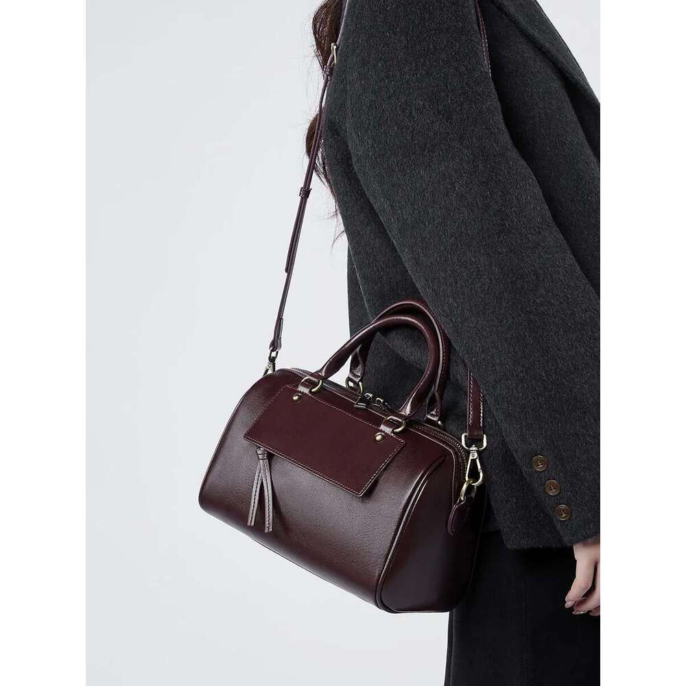 Designer Bag 2025 Fashion Genuine Leather Women Boston Armpit Handbag Cowhide Ladies Crossbody Shoulder Bag Commuter Shopping