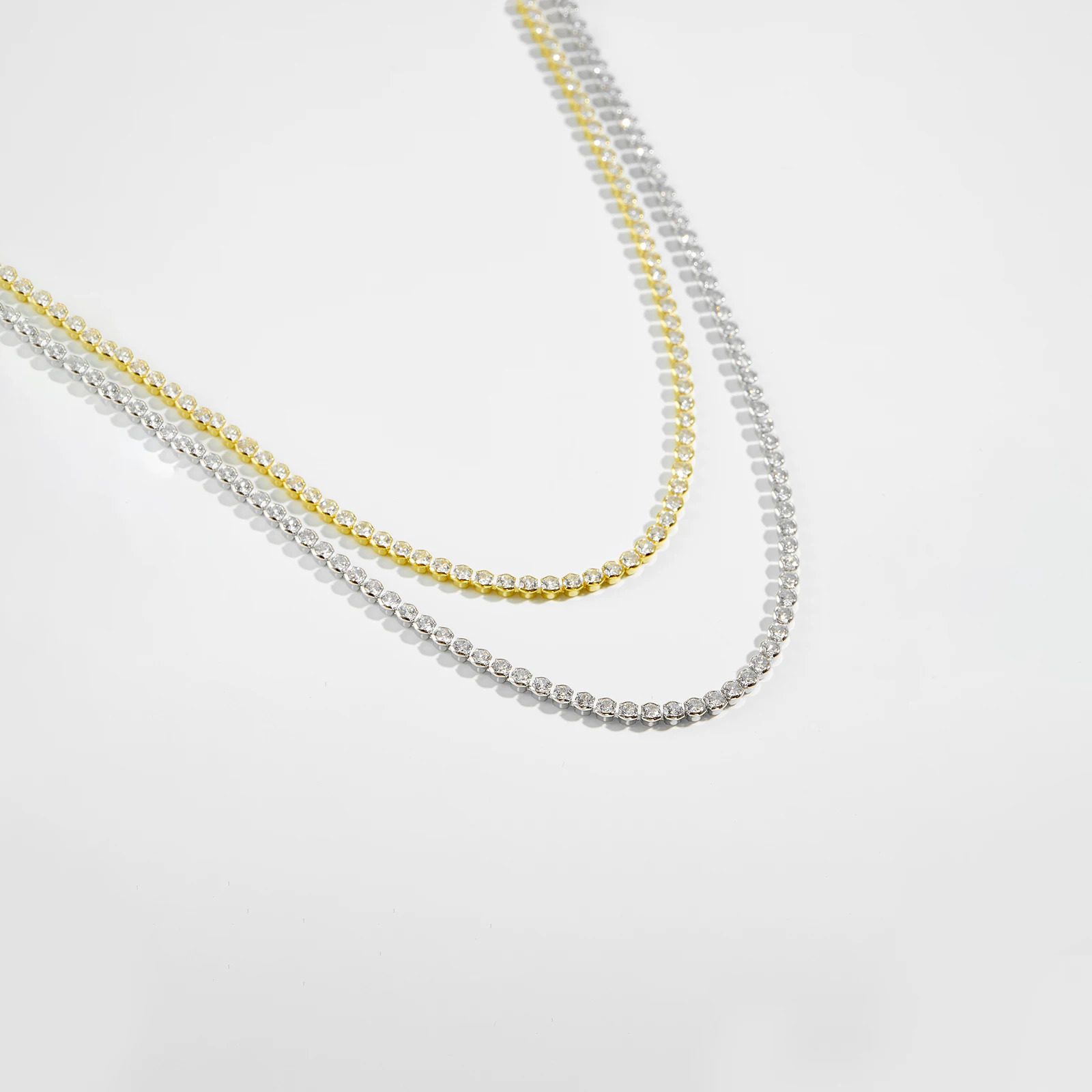 ANDYWEN 925 Sterling Silver Gold Zircon CZ Charm Choker Long Chain Necklace Wedding Jewelry Special Chain Soft Jewel 250407