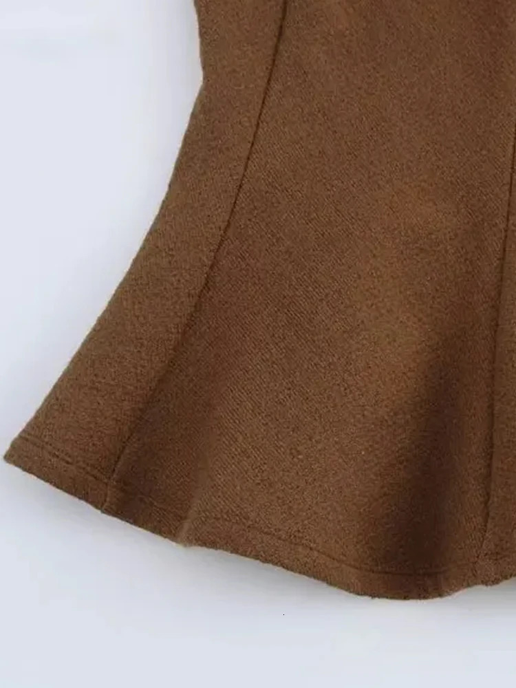 TRZA Womens Fashion Texture Peplum Tank Top Vneck Sleeveless Trendy 250414Z