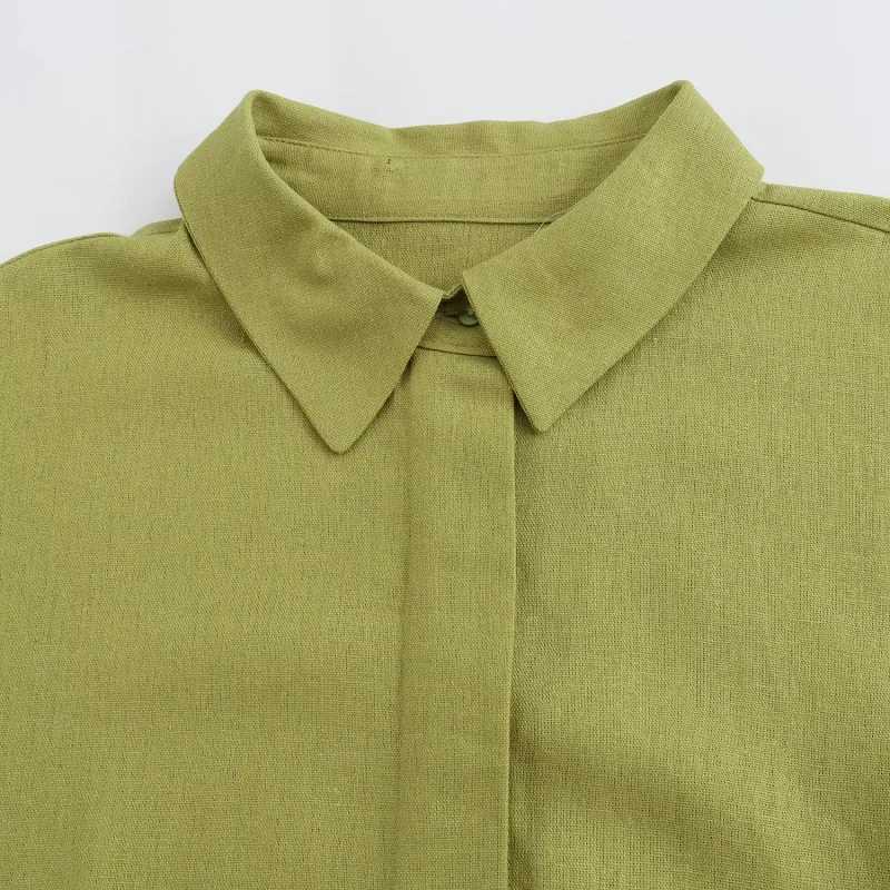 TR pants set womens 2-piece set Trouser set womens 2024 summer Ele casual shorts Sve shirt pocket Trouser womens setXJ250414