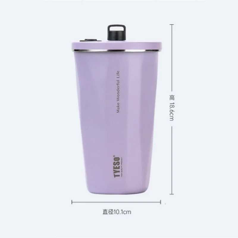 Stainless Steel Coffee Cups Vacuum Insulated Mugs Portable Large Capacity Ice Bar Thermal Cup with Silicone Rope Straw Water Cup C251114
