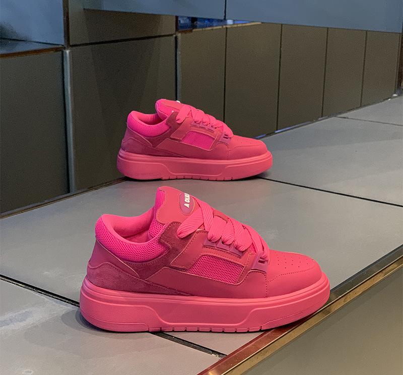 Free shipping designer casual shoe men white pink comfortable breathable height increase wear-resisting outdoor sport shoes
