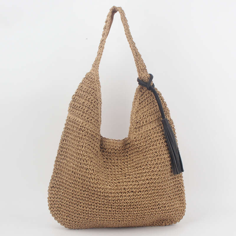 Handmade Beach Bag Fashionable Minimalist One Shoulder Grass Forest Style Handmade Woven Bag Casual Versatile Large Capacity Beach Bag Kq2