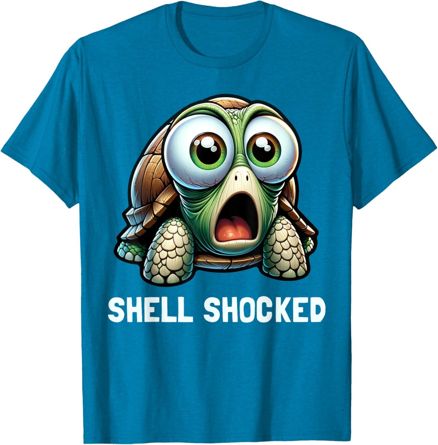 T shirt for Mens Funny Turtle Pun Shell Shocked Turtle Lover Graphic Graphic Tee Casual Tops Clothes Short sleeve