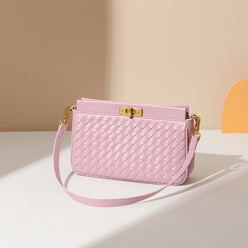 Small Square Bag Women's Fashion PU Leather Woven Bag Designer Crossbody Shoulder Bag