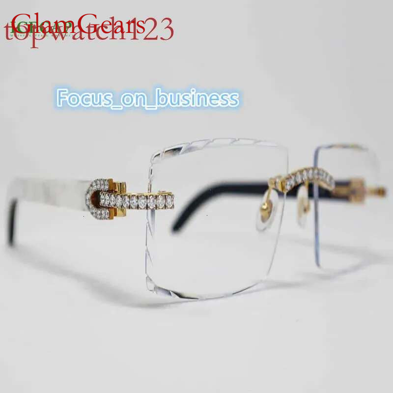 y2k Sunglasses Clear Eyewear Glasses Classic White Lens Accept Custom VVS Moissanite Men Women Fashion Jewelry