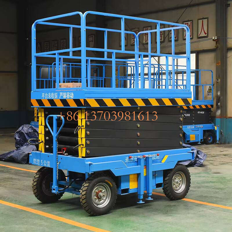 4m 400kg Hydraulic Scissor Lift with Large Platform Double Cylinders Mechanism Steel Material Engine Motor Core Components