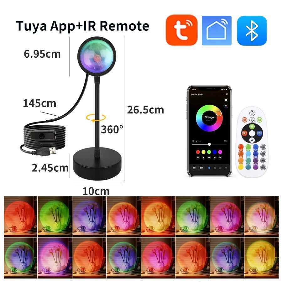 SmartSunset Tuya USB Sunset Projector Light RGB Smart Life APP Remote For Room Photography Background Decor Lighting M251114