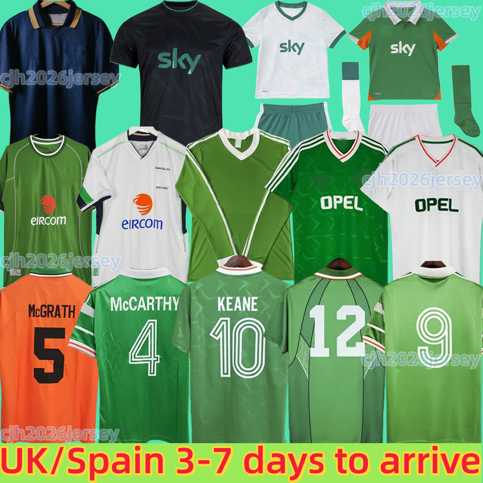 24 25 26 Ireland Home Green Soccer Jerseys Kit DOHERTY DUFFY St.Patrick's Day 2025 White Tops Tee Egan BRADY KEANE Hendrick McClean Football Shirt Men Kids FERGUSON