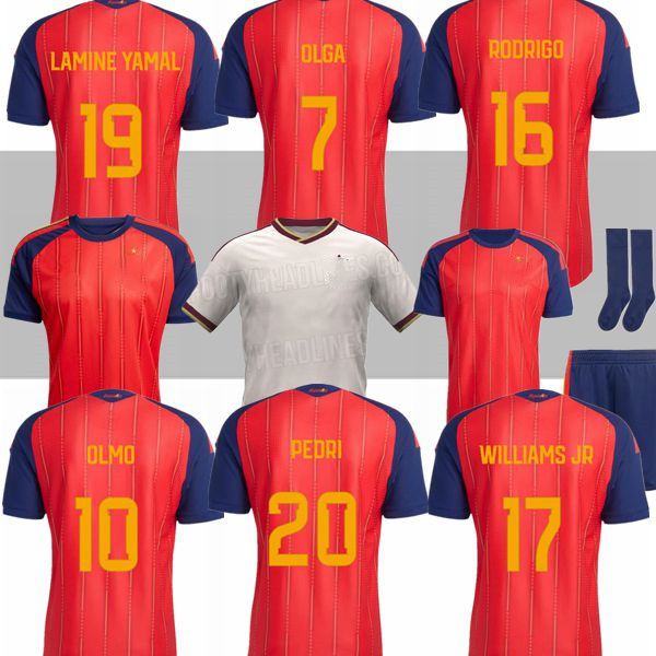 2025 2026 SPAIN Soccer Jerseys PEDRI GAVI LAMINE YAMAL MORATA Carvajal OLMO FERRAN RODRIGO Cucurella Jersey 25 26 SPANISH Men Kid Kit Football Shirt Fan Player 77890