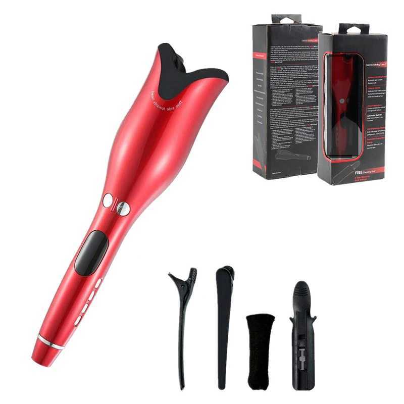 Professional Automatic Rotating Hair Curler with LCD Display Electric Power Source Adjustable Time Setting Hair Curling IronT251114