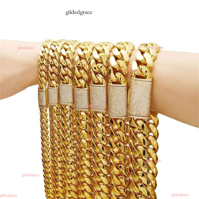 Streetwear miami cuban k chain trendy mens jewelry gold color gifts classic necklace woman choker top quality 20mm daily outfit dd092