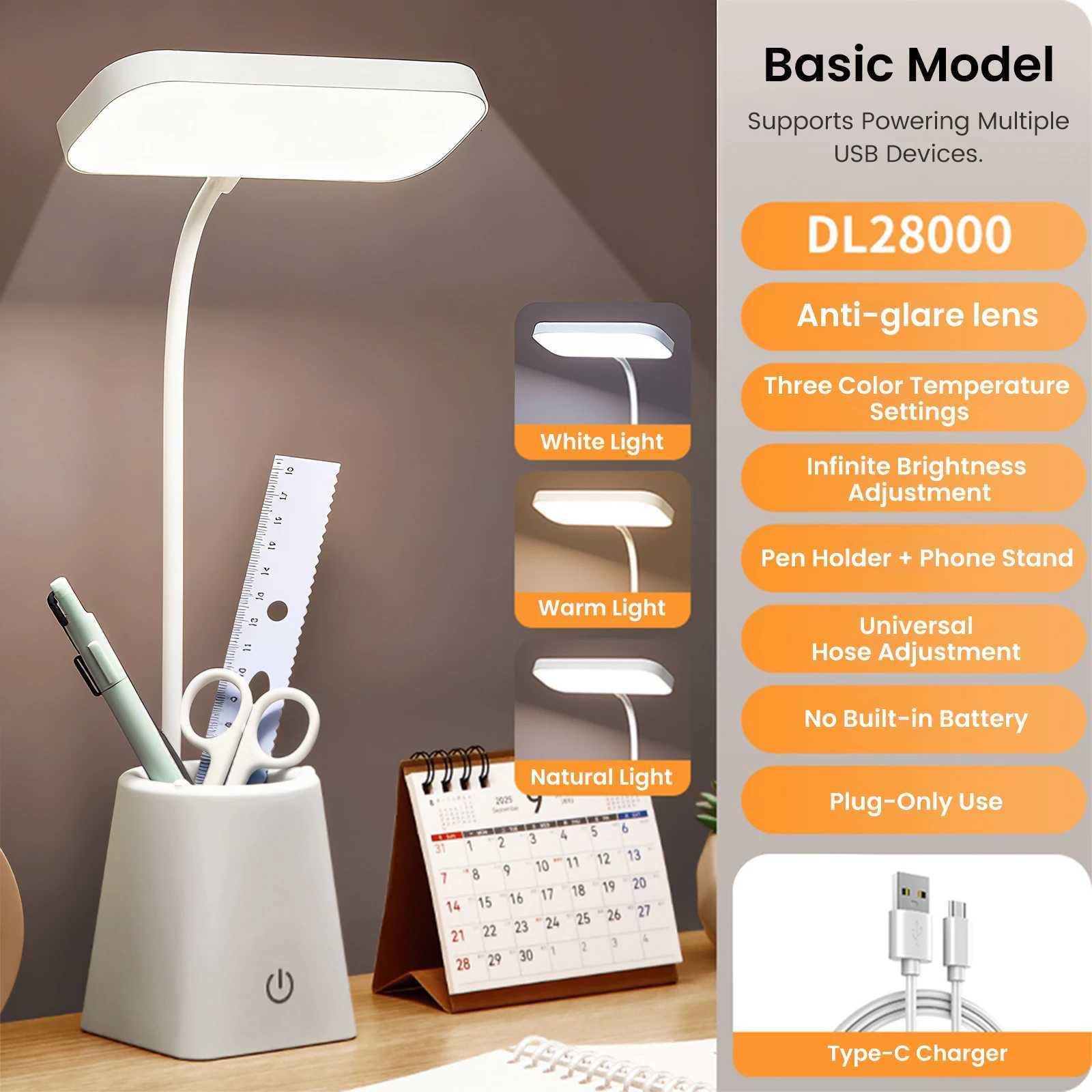 USB 5V LED Learning Touch Dimmable 3000K 4000K 6000K Eye Protection College Student Dormitory Bedroom Night Light M251114