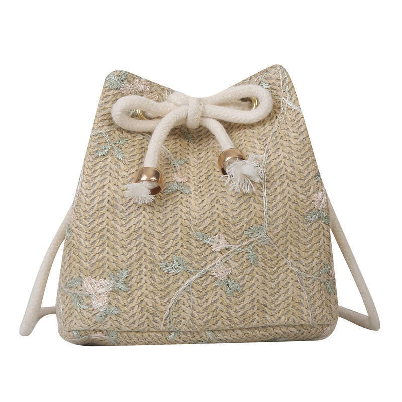 Handmade Beach Bag Woven Women's New Trend 2023 Summer Grass Weaving Cute Fairy Small Fresh Bucket Personality Single Shoulder Crossbody Bag Kq2