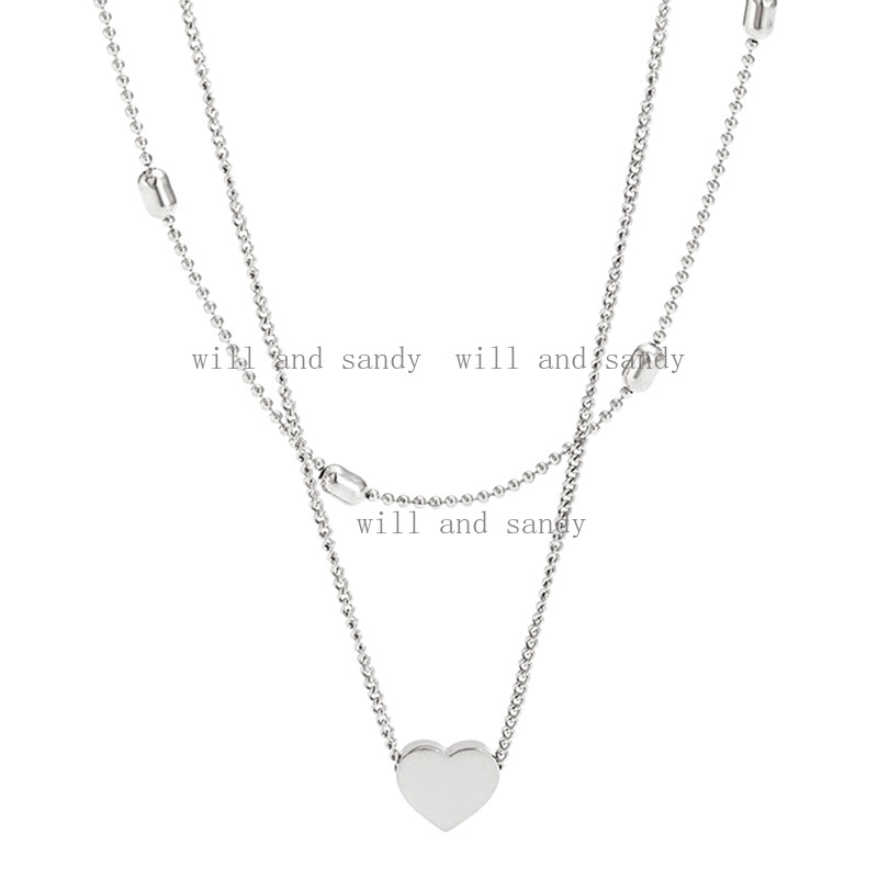 18k Gold Plated Love Heart Necklace Non Tarnish Stainless Steel Chains Gold Layered Chokers Necklaces Dainty Gold Necklace for Women Designer Jewelry 