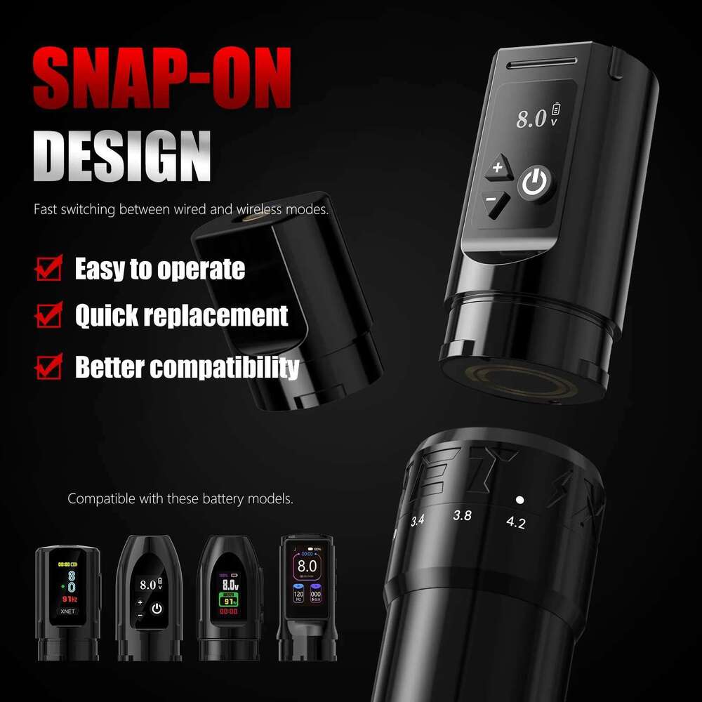 XNET F1 Wireless Hine Kit 20Pc Cartridge Needles Custom Motor 2400Mah Battery Makeup Rotaty Pen Set For Tattoo Art
